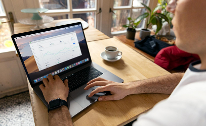 Analytics dashboard on laptop
